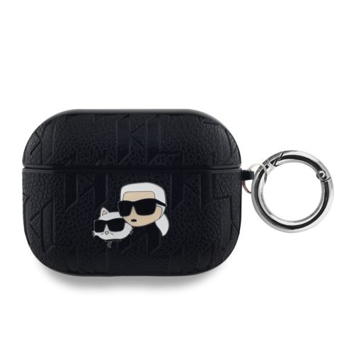 Karl Lagerfeld PU Embossed Karl and Choupette Heads AirPods Pro, tok, fekete
