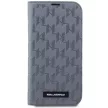 Karl Lagerfeld KLBKP14LSAKLHPG Saffiano Monogram iPhone 14 Pro 6.1" oldalra nyíló tok, ezüst