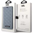 Karl Lagerfeld KLBKP14LSAKLHPG Saffiano Monogram iPhone 14 Pro 6.1" oldalra nyíló tok, ezüst