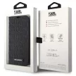 Karl Lagerfeld KLBKP14LSAKLHPK Saffiano Monogram iPhone 14 Pro 6.1" oldalra nyíló tok, fekete