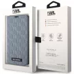 Karl Lagerfeld KLBKP14SSAKLHPG Saffiano Monogram iPhone 14 6.1" oldalra nyíló tok, ezüst