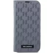 Karl Lagerfeld KLBKP14XSAKLHPG Saffiano Monogram iPhone 14 Pro Max 6.7" oldalra nyíló tok, ezüst