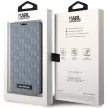 Karl Lagerfeld KLBKP14XSAKLHPG Saffiano Monogram iPhone 14 Pro Max 6.7" oldalra nyíló tok, ezüst