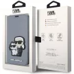 Karl Lagerfeld KLBKP14XSANKCPG Saffiano Karl & Choupette Karl & Choupette iPhone 14 Pro Max 6.7" oldalra nyíló tok, ezüst