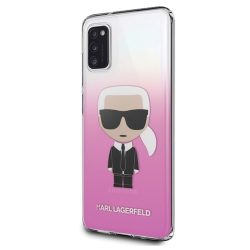   Karl Lagerfeld Samsung Galaxy A41 Ikonik Full Body (KLHCA41TRDFKPI) hátlap, tok, rózsaszín
