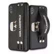 Karl Lagerfeld Head Hand Strap iPhone Xs Max (KLHCI65HA2BK) hátlap, tok, fekete