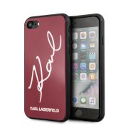   Karl Lagerfeld Hard Case Glitter Signature iPhone 6/6S/7/8/SE (2020) (KLHCI8DLKSRE) hátlap, tok, piros