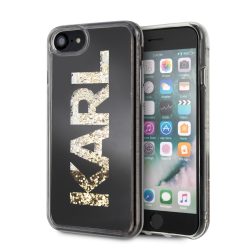   Karl Lagerfeld Karl Logo Glitter iPhone 6/6S/7/8/SE (2020) hátlap, tok, fekete