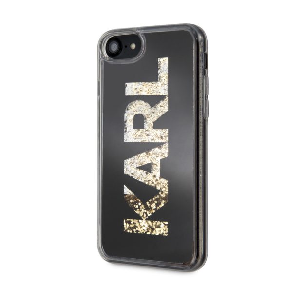 Karl Lagerfeld Karl Logo Glitter iPhone 6/6S/7/8/SE (2020) (KLHCI8KAGBK) hátlap, tok, fekete