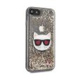 Karl Lagerfeld iPhone 7/8/SE (2020) Floating Hearts Choupette Glitter (KLHCI8LCGLGO) hátlap, tok, arany