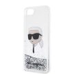 Karl Lagerfeld iPhone 7/8/SE (2020/2022) Glitter Karl Head (KLHCI8LNKHCH) hátlap, tok, ezüst