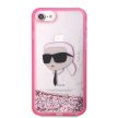 Karl Lagerfeld iPhone 7/8/SE (2020/2022) Glitter Karl Head (KLHCI8LNKHCP) hátlap, tok, rózsaszín