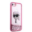 Karl Lagerfeld iPhone 7/8/SE (2020/2022) Glitter Karl Head (KLHCI8LNKHCP) hátlap, tok, rózsaszín