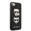 Karl Lagerfeld iPhone 7/8/SE (2020/2022) Saffiano Karl & Choupette Head (KLHCI8SAKICKCBK) hátlap, tok, fekete
