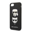 Karl Lagerfeld iPhone 7/8/SE (2020/2022) Saffiano Karl & Choupette Head (KLHCI8SAKICKCBK) hátlap, tok, fekete