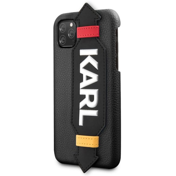Karl Lagerfeld iPhone 11 Pro Strap Cover (KLHCN58HDAWBK) hátlap, tok, fekete