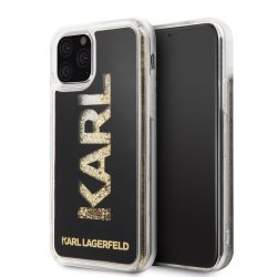  Karl Lagerfeld iPhone 11 Pro Karl Logo Glitter hátlap, tok, fekete