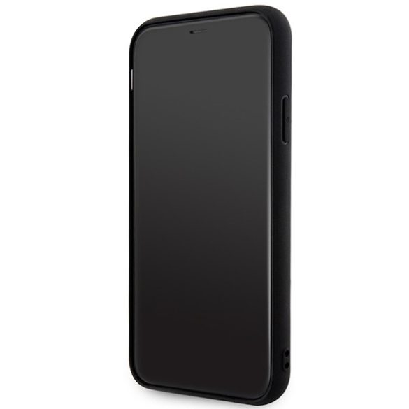 Karl Lagerfeld iPhone 11/Xr 3D Rubber Glitter Logo (KLHCN613DMBKCK) hátlap, tok, fekete