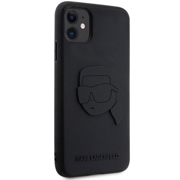 Karl Lagerfeld iPhone 11/Xr Rubber Karl Head 3D (KLHCN613DRKNK) hátlap, tok, fekete