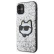Karl Lagerfeld iPhone 11/Xr Glitter Choupette Patch (KLHCN61G2CPS) hátlap, tok, ezüst