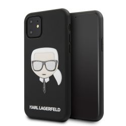  Karl Lagerfeld iPhone 11 Layers Glitter Iconic hátlap, tok, fekete