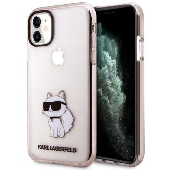   Karl Lagerfeld iPhone 11/XR Ikonik Choupette (KLHCN61HNCHTCP) hátlap, tok, rózsaszín