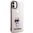 Karl Lagerfeld iPhone 11/XR Ikonik Choupette (KLHCN61HNCHTCP) hátlap, tok, rózsaszín