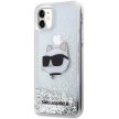 Karl Lagerfeld KLHCN61LNCHCS Glitter Choupette Head iPhone 11/ XR, hátlap, tok, ezüst