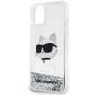 Karl Lagerfeld KLHCN61LNCHCS Glitter Choupette Head iPhone 11/ XR, hátlap, tok, ezüst