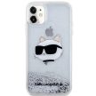 Karl Lagerfeld KLHCN61LNCHCS Glitter Choupette Head iPhone 11/ XR, hátlap, tok, ezüst