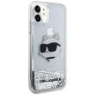 Karl Lagerfeld KLHCN61LNCHCS Glitter Choupette Head iPhone 11/ XR, hátlap, tok, ezüst