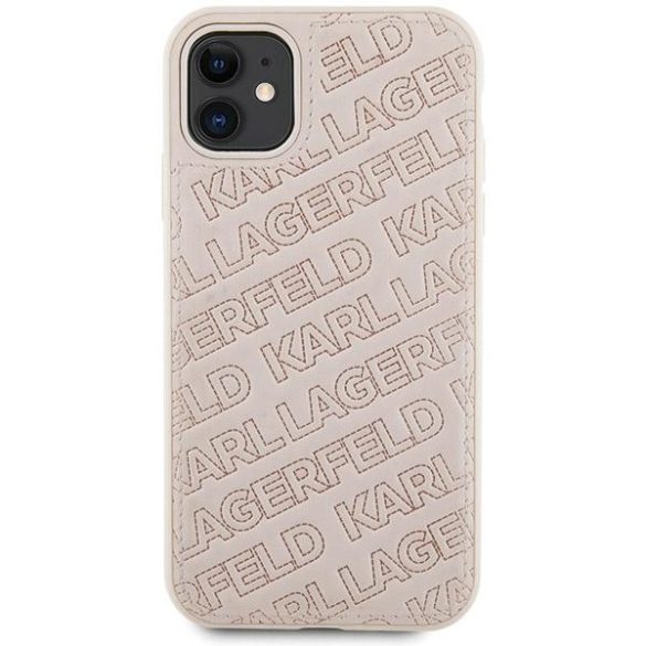 Karl Lagerfeld iPhone 11/XR Quilted K Pattern (KLHCN61PQKPMP) hátlap, tok, rózsaszín