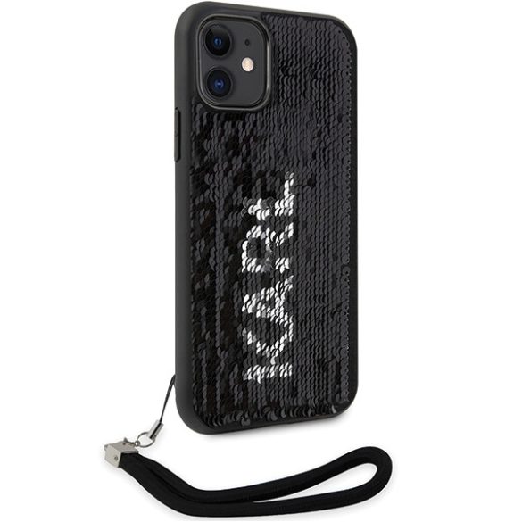 Karl Lagerfeld iPhone 11/Xr Sequins Cord (KLHCN61PSQRKS) hátlap, tok, ezüst