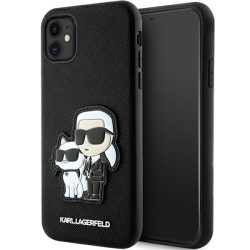   Karl Lagerfeld iPhone 11/Xr Saffiano Karl & Choupette (KLHCN61SANKCPK) hátlap, tok, fekete