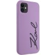Karl Lagerfeld iPhone 11/Xr Silicone Signature (KLHCN61SKSVGU) hátlap, tok, lila