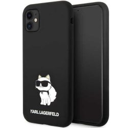   Karl Lagerfeld iPhone 11 Silicone Choupette (KLHCN61SNCHBCK) hátlap, tok, fekete