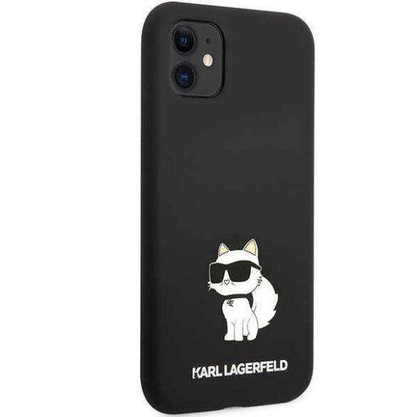 Karl Lagerfeld iPhone 11 Silicone Choupette (KLHCN61SNCHBCK) hátlap, tok, fekete
