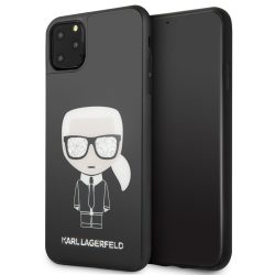   Karl Lagerfeld iPhone 11 Pro Max Glitter Iconic Full Body hátlap, tok, fekete