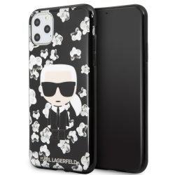   Karl Lagerfeld iPhone 11 Pro Max Flower Karl Iconic hátlap, tok, fekete