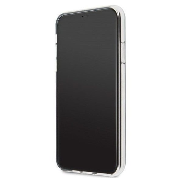 Karl Lagerfeld iPhone 11 Pro Max Glitter Ikonik Full Body (KLHCN65TPUTRIKSL) hátlap, tok, ezüst
