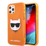   Karl Lagerfeld iPhone 12 Pro Max Choupette Head (KLHCP12LCHTRO) hátlap, tok, narancssárga