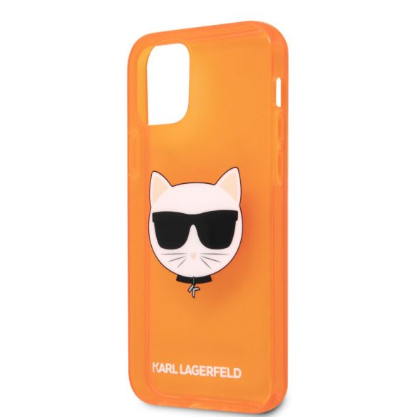 Karl Lagerfeld iPhone 12 Pro Max Choupette Head (KLHCP12LCHTRO) hátlap, tok, narancssárga