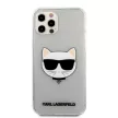 Karl Lagerfeld iPhone 12 Pro Max Choupette's Head Glitter (KLHCP12LCHTUGLS) hátlap, tok, ezüst