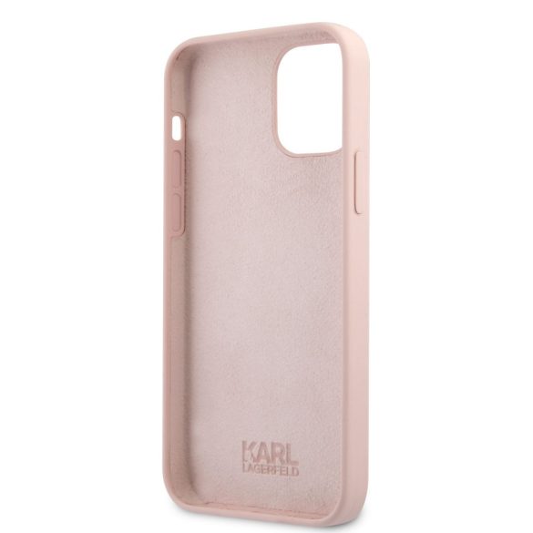 Karl Lagerfeld iPhone 12 Pro Max Ikonik Outline 2 Silicone (KLHCP12LSILTTPI) hátlap, tok, világos rózsaszín