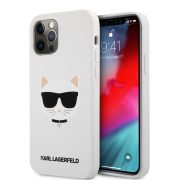   Karl Lagerfeld iPhone 12 Pro Max Choupette Head Silicone (KLHCP12LSLCHWH) hátlap, tok, fehér