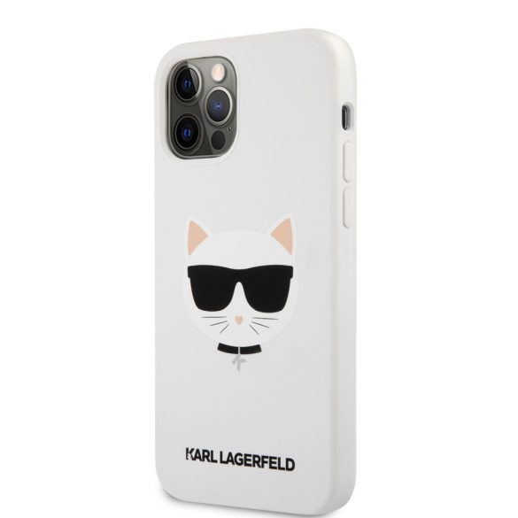 Karl Lagerfeld iPhone 12 Pro Max Choupette Head Silicone (KLHCP12LSLCHWH) hátlap, tok, fehér