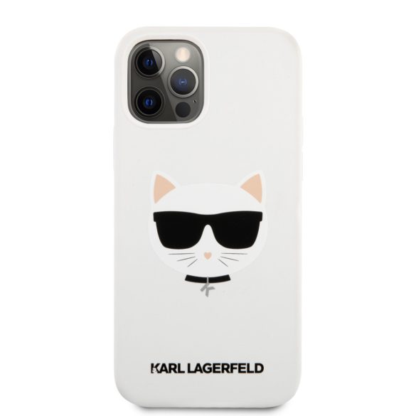 Karl Lagerfeld iPhone 12 Pro Max Choupette Head Silicone (KLHCP12LSLCHWH) hátlap, tok, fehér