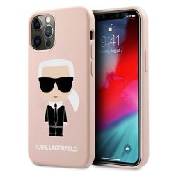   Karl Lagerfeld iPhone 12 Pro Max Silicone Karl Iconic Full Body (KLHCP12LSLFKPI) hátlap, tok, rózsaszín