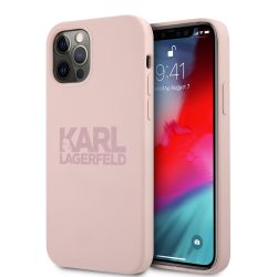   Karl Lagerfeld iPhone 12 Pro Max Silicone (KLHCP12LSTKLTLP) hátlap, tok, világos rózsaszín