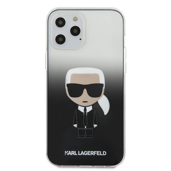 Karl Lagerfeld iPhone 12 Pro Max Ikonik Full Body (KLHCP12LTRDFKBK) hátlap, tok, fekete